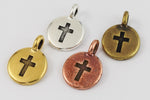 17mm Antique Brass Tierracast Cross Charm #CK623-General Bead