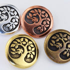 17mm Antique Gold TierraCast Bird in a Tree Button (15 Pcs) #CK642-General Bead