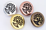 12mm Antique Silver TierraCast Bird in a Tree Button (20 Pcs) #CK647-General Bead