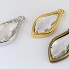 14mm Swarovski 2205 Crystal/Bright Gold TierraCast "Flame" Frame Drop (6 Pcs) #CK798-General Bead
