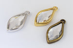14mm Swarovski 2205 Crystal/Bright Gold TierraCast "Flame" Frame Drop (6 Pcs) #CK798-General Bead