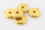 7mm Bright Gold Tierracast Heishi Disc #CKA095-General Bead