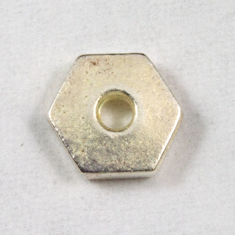 6mm Silver TierraCast Pewter Hexagon Heishi Spacer (2 Pcs) #CK097