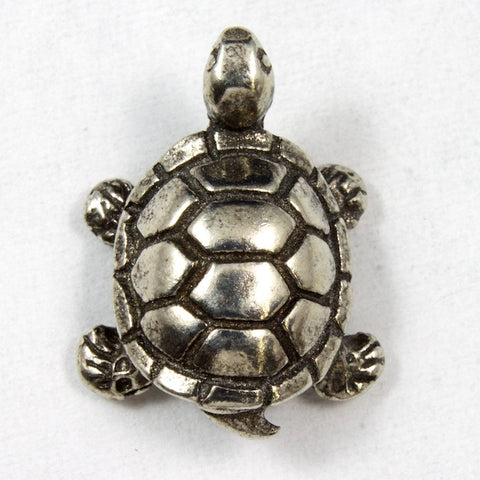 15mm x 11mm Antique Silver TierraCast Pewter Turtle Bead #CK100