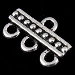 9.3mm x 14.7mm Antique Silver Tierracast Beaded Three Loop End Bar #CKA152-General Bead