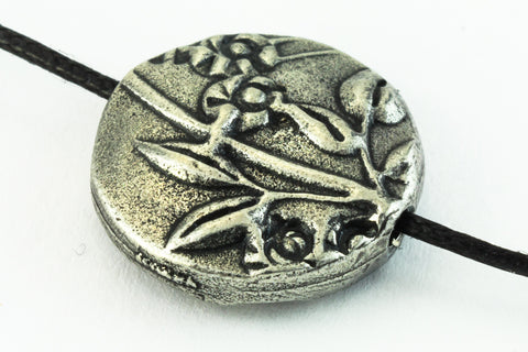 15mm Antique Silver Tierracast Pewter Puffed Jardin Bead (20 Pcs) #CKA303-General Bead