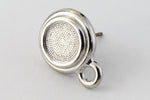 34ss Olivine/Bright Silver Tierracast Bezel Ear Post with Loop #CKA316-General Bead