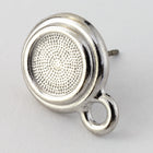 34ss Rose/Bright Silver Tierracast Bezel Ear Post with Loop #CKA316-General Bead