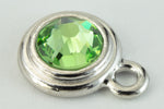 34ss Peridot/Bright Silver Tierracast Bezel Ear Post with Loop #CKA316-General Bead