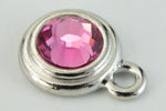 34ss Rose/Bright Silver Tierracast Bezel Ear Post with Loop #CKA316-General Bead