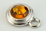 34ss Topaz/Bright Silver Tierracast Bezel Ear Post with Loop #CKA316-General Bead