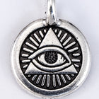 16.6mm Antique Silver Tierracast Eye of Providence Charm #CKA352-General Bead