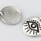 16.6mm Antique Silver Tierracast Evil Eye Charm #CKA354-General Bead