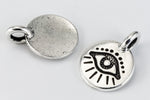16.6mm Antique Silver Tierracast Evil Eye Charm #CKA354-General Bead