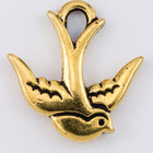 17.5mm Antique Gold Tierracast Pewter Swallow Drop (20 Pcs) #CKA394-General Bead
