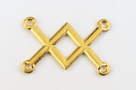 28mm Gold Tierracast Pewter Criss-Cross Link #CKA452-General Bead