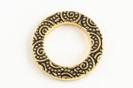 3/4" Antique Gold TierraCast Pewter Spiral Ring (20 Pcs) #CK478-General Bead