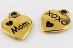 13mm Antique Gold Tierracast "Love Mom" Drop #CK577-General Bead