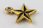 18mm Antique Gold Tierracast Nautical Star Drop #CK591-General Bead