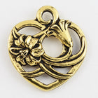 20mm Antique Gold Tierracast Floral Heart Charm #CK611-General Bead
