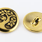 17mm Antique Gold TierraCast Bird in a Tree Button (15 Pcs) #CK642-General Bead