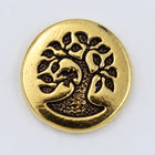 12mm Antique Gold TierraCast Bird in a Tree Button (20 Pcs) #CK647-General Bead