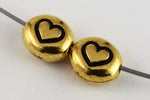 7mm x 6mm Antique Gold TierraCast Pewter Heart Bead (20 Pcs) #CK692-General Bead