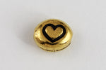 7mm x 6mm Antique Gold TierraCast Pewter Heart Bead (20 Pcs) #CK692-General Bead