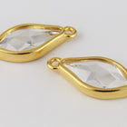 14mm Swarovski 2205 Crystal/Bright Gold TierraCast "Flame" Frame Drop (6 Pcs) #CK798-General Bead