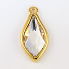 14mm Swarovski 2205 Crystal/Bright Gold TierraCast "Flame" Frame Drop (6 Pcs) #CK798-General Bead
