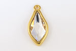 14mm Swarovski 2205 Crystal/Bright Gold TierraCast "Flame" Frame Drop (6 Pcs) #CK798-General Bead