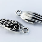 27mm Antique Silver TierraCast Blossom Hand Charm (10 Pcs) #CK832-General Bead