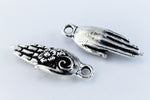 27mm Antique Silver TierraCast Blossom Hand Charm (10 Pcs) #CK832-General Bead