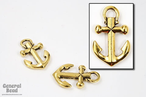 20mm x 12mm Antique Gold TierraCast Pewter Anchor Charm #CK007