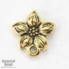 12mm Antique Gold Tierracast Star Jasmine Ear Post-General Bead