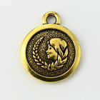 19mm Antique Gold Tierracast Pewter Virgo Charm #CKB225-General Bead