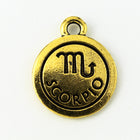 19mm Antique Gold Tierracast Pewter Scorpio Charm #CKB227-General Bead