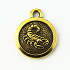 19mm Antique Gold Tierracast Pewter Scorpio Charm #CKB227-General Bead