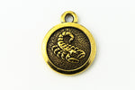 19mm Antique Gold Tierracast Pewter Scorpio Charm #CKB227-General Bead