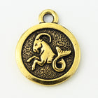 19mm Antique Gold Tierracast Pewter Capricorn Charm #CKB229-General Bead