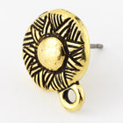 14mm Antique Gold Tierracast Pewter Ethnic Ear Post #CKB310-General Bead