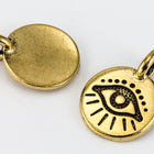 16.6mm Antique Gold Tierracast Evil Eye Charm #CKB354-General Bead