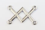 28mm Silver Tierracast Pewter Criss-Cross Link #CKB452-General Bead