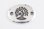 20mm Antique Silver Tierracast Bird in a Tree Link (15 Pcs) #CK491-General Bead