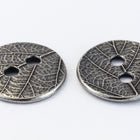 17mm Antique Pewter TierraCast Round Leaf Button (20 Pcs) #CK630-General Bead