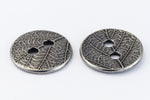 17mm Antique Pewter TierraCast Round Leaf Button (20 Pcs) #CK630-General Bead