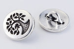 12mm Antique Silver TierraCast Bird in a Tree Button (20 Pcs) #CK647-General Bead