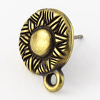 14mm Antique Brass Tierracast Pewter Ethnic Ear Post #CKC310-General Bead