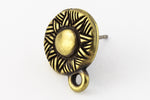 14mm Antique Brass Tierracast Pewter Ethnic Ear Post #CKC310-General Bead