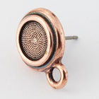 34ss Capri Blue/Antique Copper Tierracast Bezel Ear Post with Loop #CKC316-General Bead